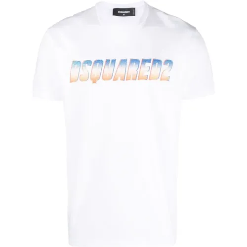 Logo-Print Cotton T-Shirt , male, Sizes: L - Dsquared2 - Modalova