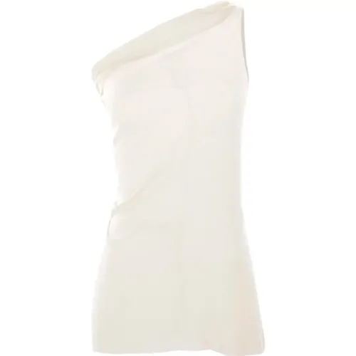 Asymmetrisches Seiden Jersey Top , Damen, Größe: S - Rick Owens - Modalova