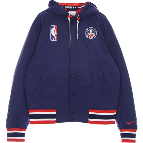 NBA Courtside Jacke Blau Rot , Herren, Größe: M - Nike - Modalova