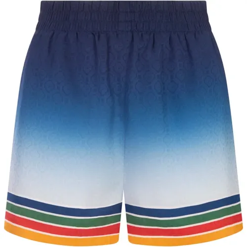 Striped Silk Shorts , female, Sizes: 2XS, XS - Casablanca - Modalova