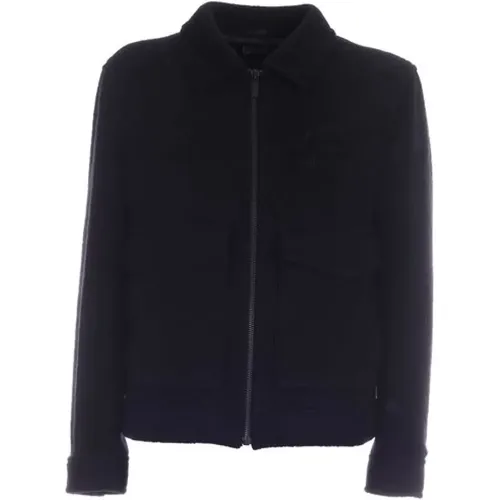Wool Bomber Jacket with Logo Embroidery , male, Sizes: L - Karl Lagerfeld - Modalova