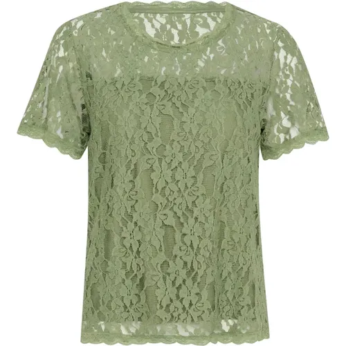 Lace Blouse Oil , female, Sizes: XL - Cream - Modalova