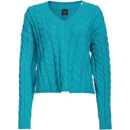 Cable-knit sweater , female, Sizes: L - pinko - Modalova