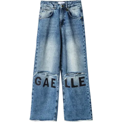 Blaue Skinny Jeans mit Kontrastnähten - Gaëlle Paris - Modalova