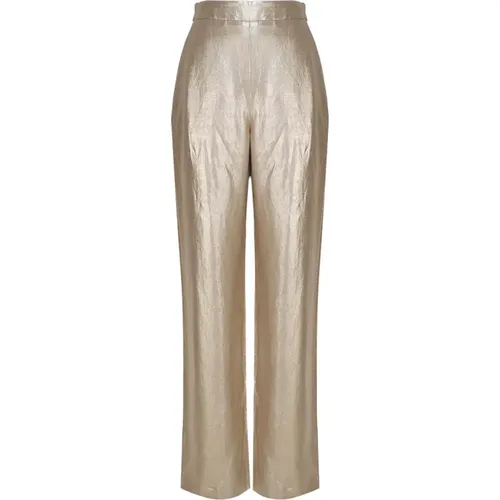 Metallic Palazzo Trousers Platinum , female, Sizes: 3XL, L, 2XL, XL - Guess - Modalova