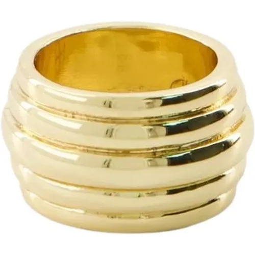 Chunky Ribbed Gold Ring , female, Sizes: 46 MM, 45 MM - Anine Bing - Modalova