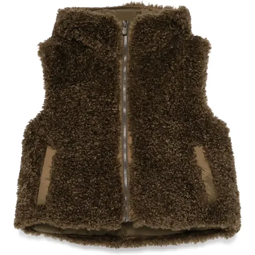 Klara Faux Shearling Hooded Vest , Damen, Größe: M - Save The Duck - Modalova