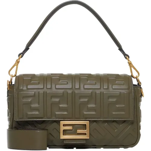 Avocado-tone Quilted Baguette Bag , female, Sizes: ONE SIZE - Fendi - Modalova