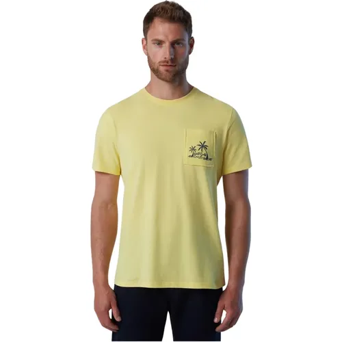 T-Shirt mit Palmenprint , Herren, Größe: M - North Sails - Modalova