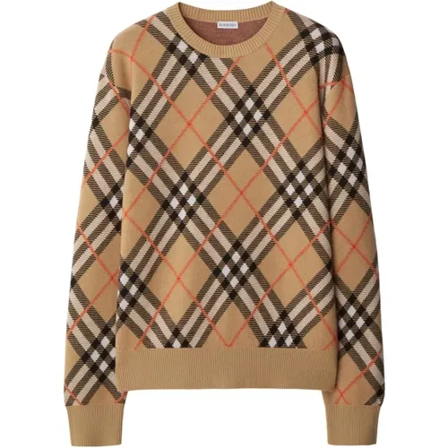 Patterned Intarsia Knit Sweater , female, Sizes: S, M - Burberry - Modalova