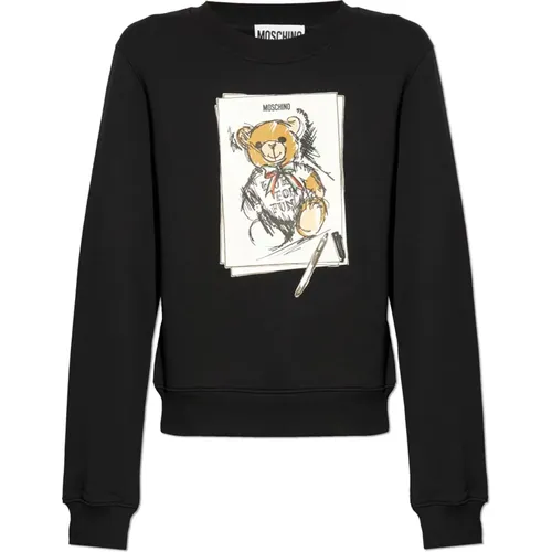 Sweatshirt mit Druck , Damen, Größe: S - Moschino - Modalova