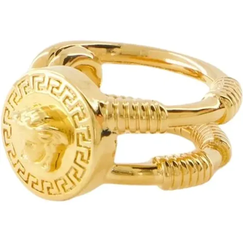 Medusa Sicherheitsnadel Ring Gold Metall - Versace - Modalova
