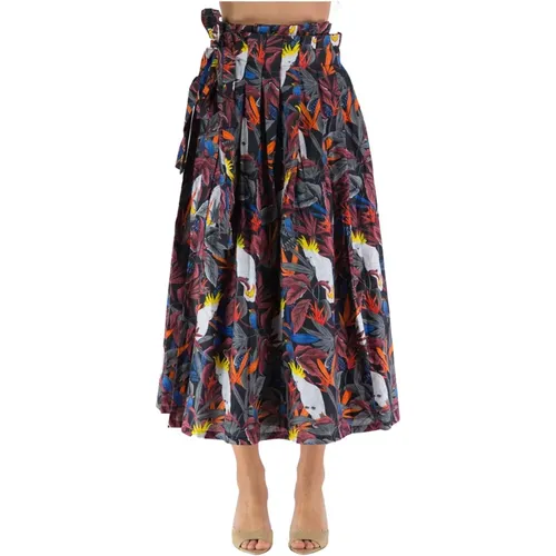 Multicolored Cotton Poplin Skirt , female, Sizes: S, M - Connor & Blake - Modalova
