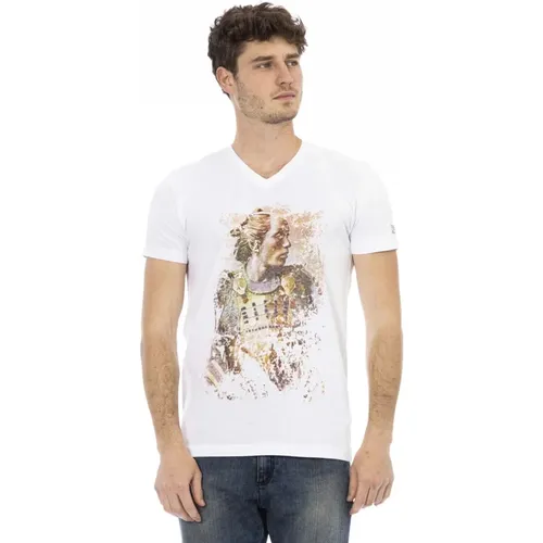 Kurzarm V-Ausschnitt T-Shirt , Herren, Größe: M - Trussardi - Modalova