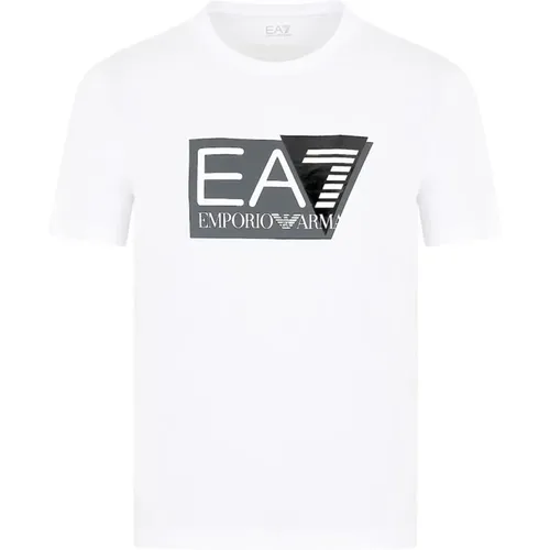 Minimalistisches Kurzarm-T-Shirt , Herren, Größe: L - Emporio Armani EA7 - Modalova