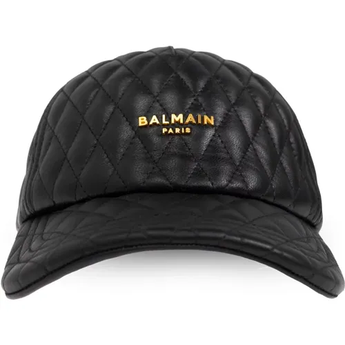 Leder-Baseballkappe Balmain - Balmain - Modalova