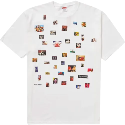 Klassisches Baumwollgrafik-T-Shirt Weiß , Herren, Größe: M - Supreme - Modalova
