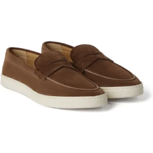 Flat Shoes in Neutral Color , male, Sizes: 10 UK, 8 UK - BRUNELLO CUCINELLI - Modalova