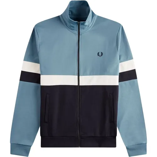 Panelled Trainingsjacke Ash Blau , Herren, Größe: L - Fred Perry - Modalova