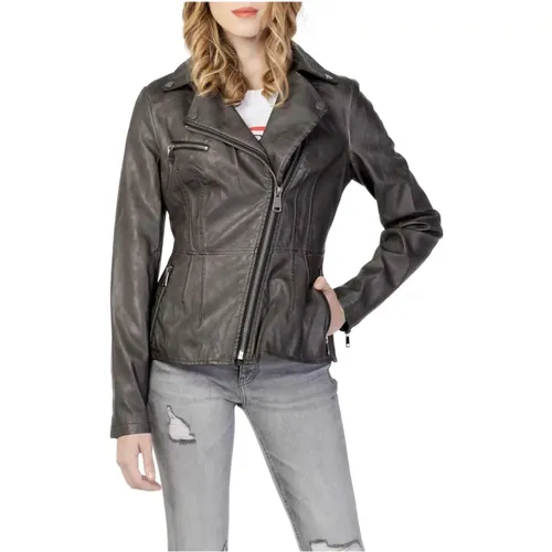 Grey Plain Blazer with Zip Pockets , female, Sizes: XL - Guess - Modalova