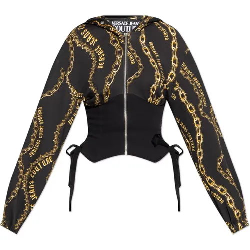 Gemustertes Sweatshirt , Damen, Größe: 2XS - Versace Jeans Couture - Modalova