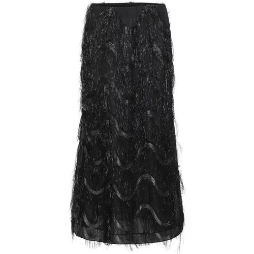 Fringed Skirt Acanthabbajwa Style , female, Sizes: M, L, XS - Bruuns Bazaar - Modalova