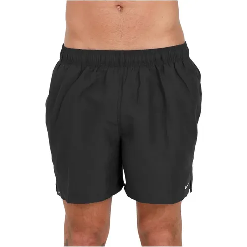 Schwarze Beachwear Shorts mit Swoosh-Print , Herren, Größe: M - Nike - Modalova
