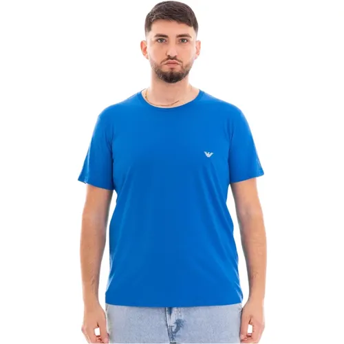 Blaue Adler Logo T-shirts und Polos , Herren, Größe: S - Emporio Armani - Modalova
