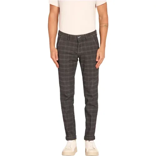 Slim Fit Glen Check Chino Hose , Herren, Größe: 2XL - Mason's - Modalova