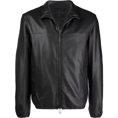 Schwarze Blouson Jacke , Herren, Größe: L - Emporio Armani - Modalova