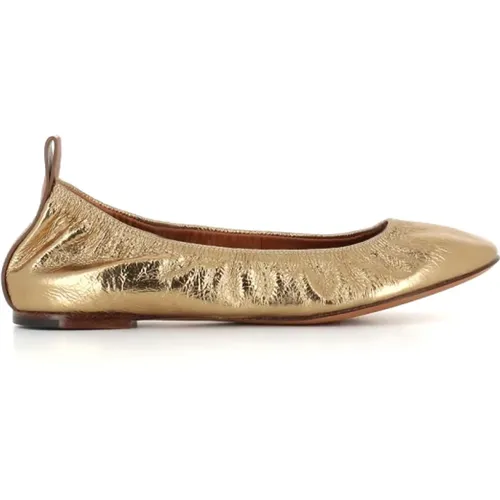 Golden Leather Ballerina Shoes , female, Sizes: 5 UK, 4 UK, 8 UK, 6 UK, 7 UK - Lanvin - Modalova