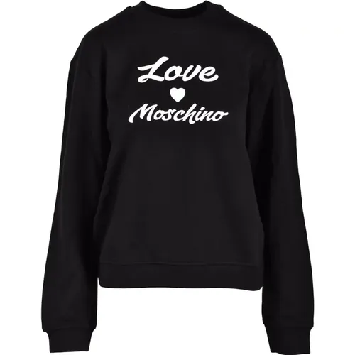 Grauer Sweatshirt für Frauen , Damen, Größe: S - Love Moschino - Modalova