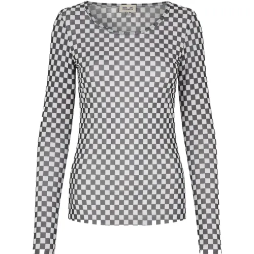 Checkered Mesh Top , female, Sizes: M, XS - BAUM UND PFERDGARTEN - Modalova