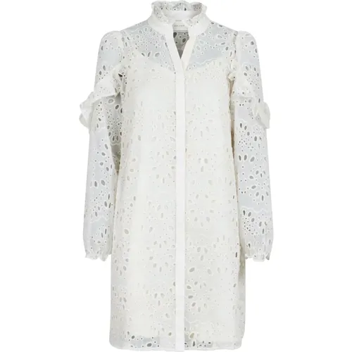 Elegant Embroidered Dress Ivory , female, Sizes: M, XL, L, S, XS, 2XL - NEO NOIR - Modalova