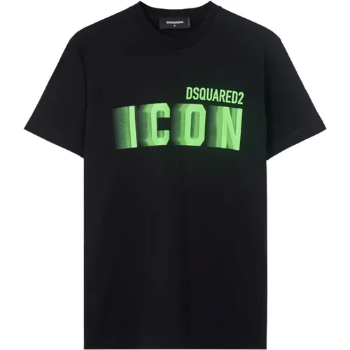 T-Shirts,Schwarzes Logo Print T-Shirt - Dsquared2 - Modalova