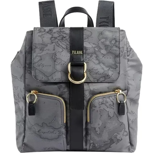 Grauer Geo Classic Leder Rucksack - Alviero Martini 1a Classe - Modalova