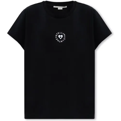 T-shirt with logo , female, Sizes: L, XS, 2XS, M, S - Stella Mccartney - Modalova