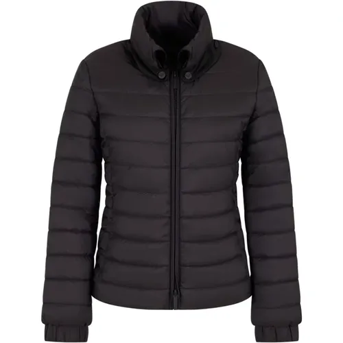 Schwarze Nylon Daunenjacke , Damen, Größe: M - Emporio Armani - Modalova