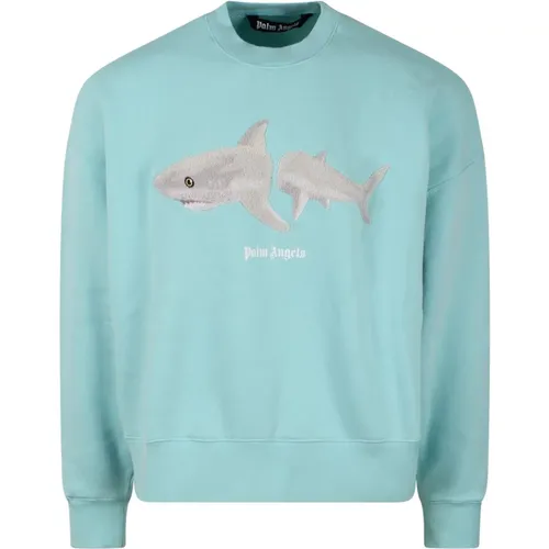 Shark Crewneck Sweatshirt , Herren, Größe: M - Palm Angels - Modalova