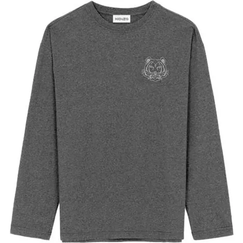 Men`s Tiger Embroidered Sweatshirt , male, Sizes: L - Kenzo - Modalova