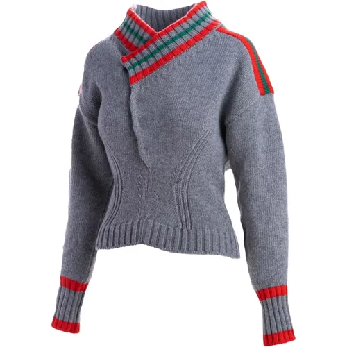 Grey Sweaters with Classic College Style , female, Sizes: S - Philosophy di Lorenzo Serafini - Modalova