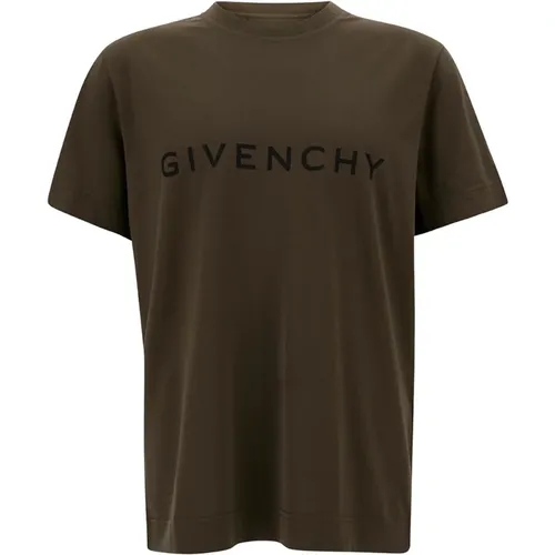T-shirt with Contrasting Lettering , male, Sizes: 2XL, M - Givenchy - Modalova