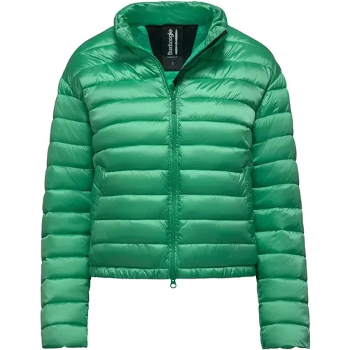 Shiny Nylon Padded Jacket with Stand-up Collar , female, Sizes: 2XL, L, M, XS, XL, S - BomBoogie - Modalova