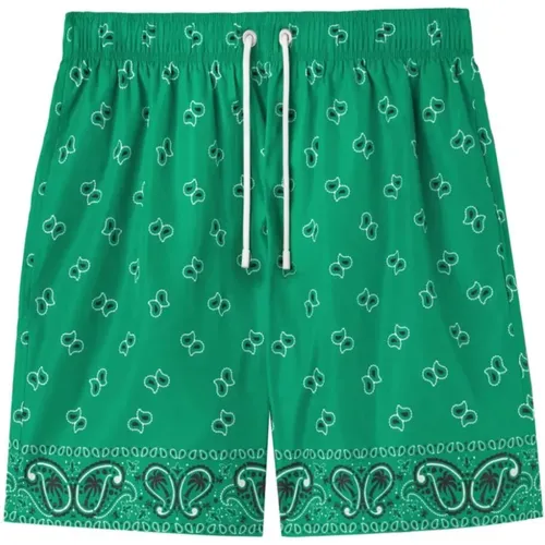 Grüne Paisley Badehose , Herren, Größe: L - Palm Angels - Modalova