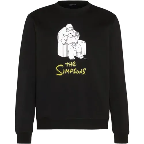 Schwarzer Homer Simpson Sweatshirt , Herren, Größe: M - Antony Morato - Modalova