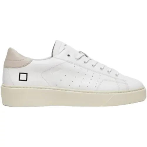 White-Gray Calf Leather Sneakers , male, Sizes: 8 UK, 10 UK, 7 UK, 11 UK, 9 UK - D.a.t.e. - Modalova