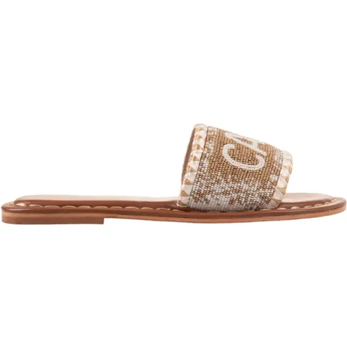 Weiße Leder Sandalen mit Gold Detail , Damen, Größe: 40 EU - De Siena - Modalova