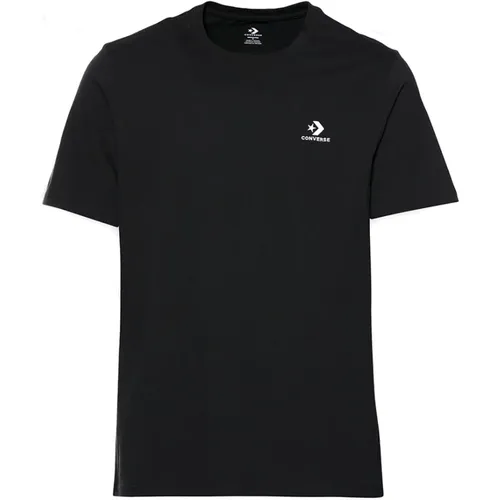 Schwarzes Logo-besticktes Casual T-Shirt , Herren, Größe: 2XL - Converse - Modalova