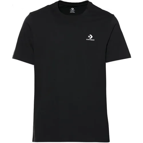 Schwarzes Logo-besticktes Casual T-Shirt , Herren, Größe: L - Converse - Modalova