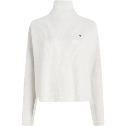 Co Cardigan Stitch Funnel-Nk Turtleneck , female, Sizes: S - Tommy Hilfiger - Modalova